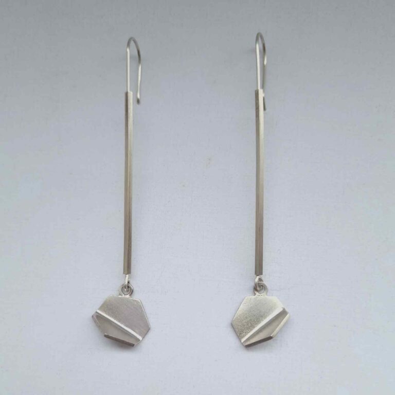 Bent Hexagon Earrings by Cheryl Sills